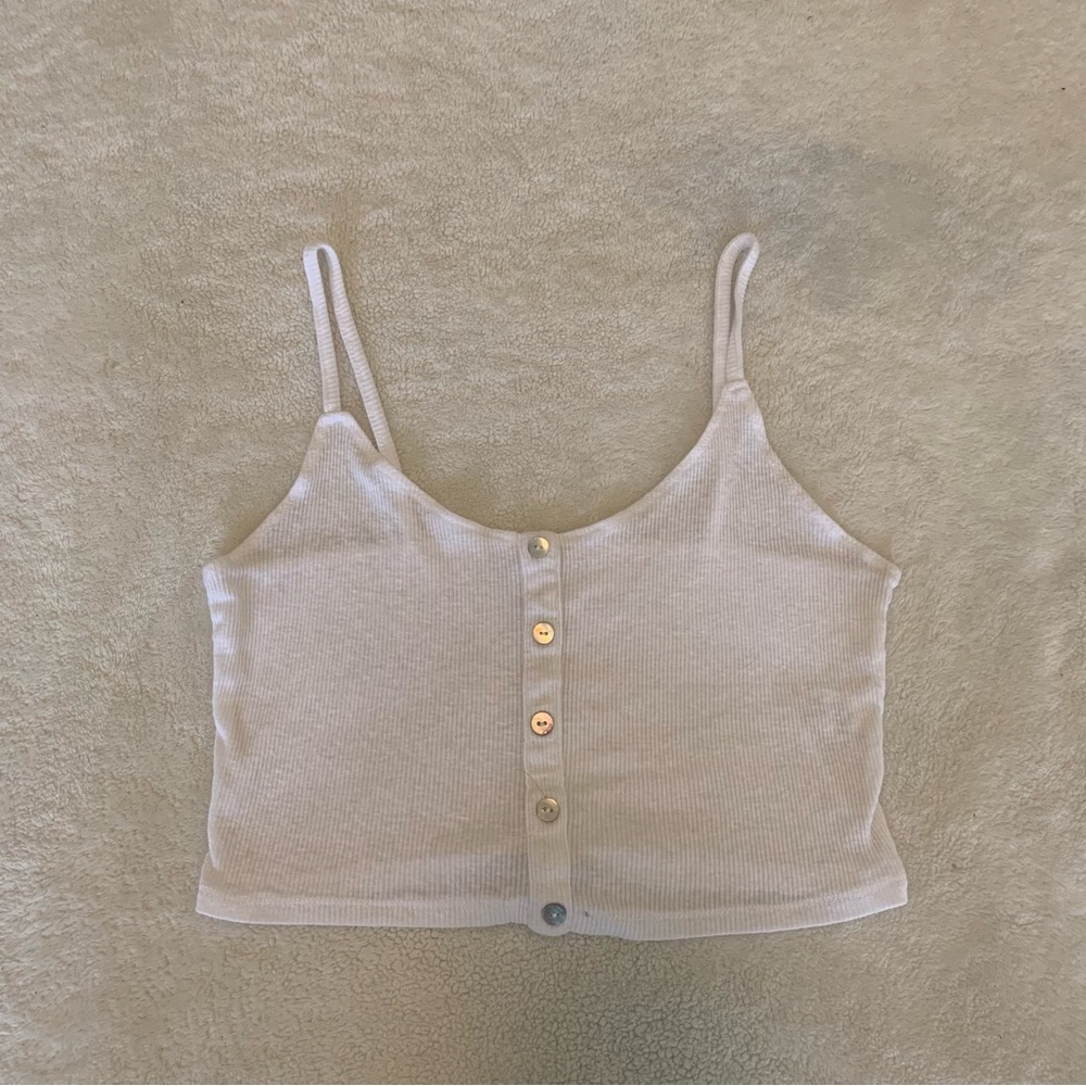 PacSun Basics White Cropped Tank Top!
